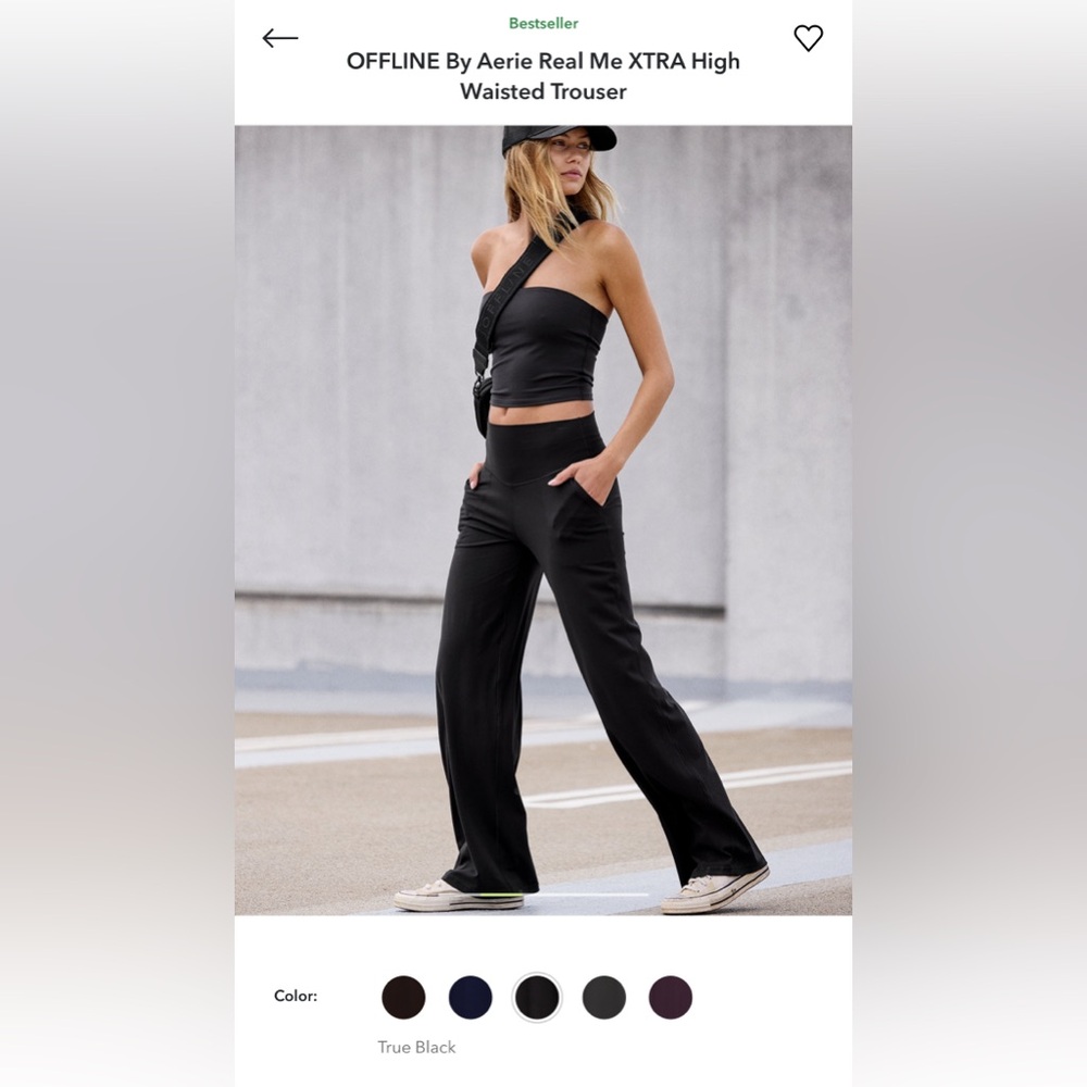 OFFLINE by Aerie Black High Waisted Trousers in size Medium - New with Tags